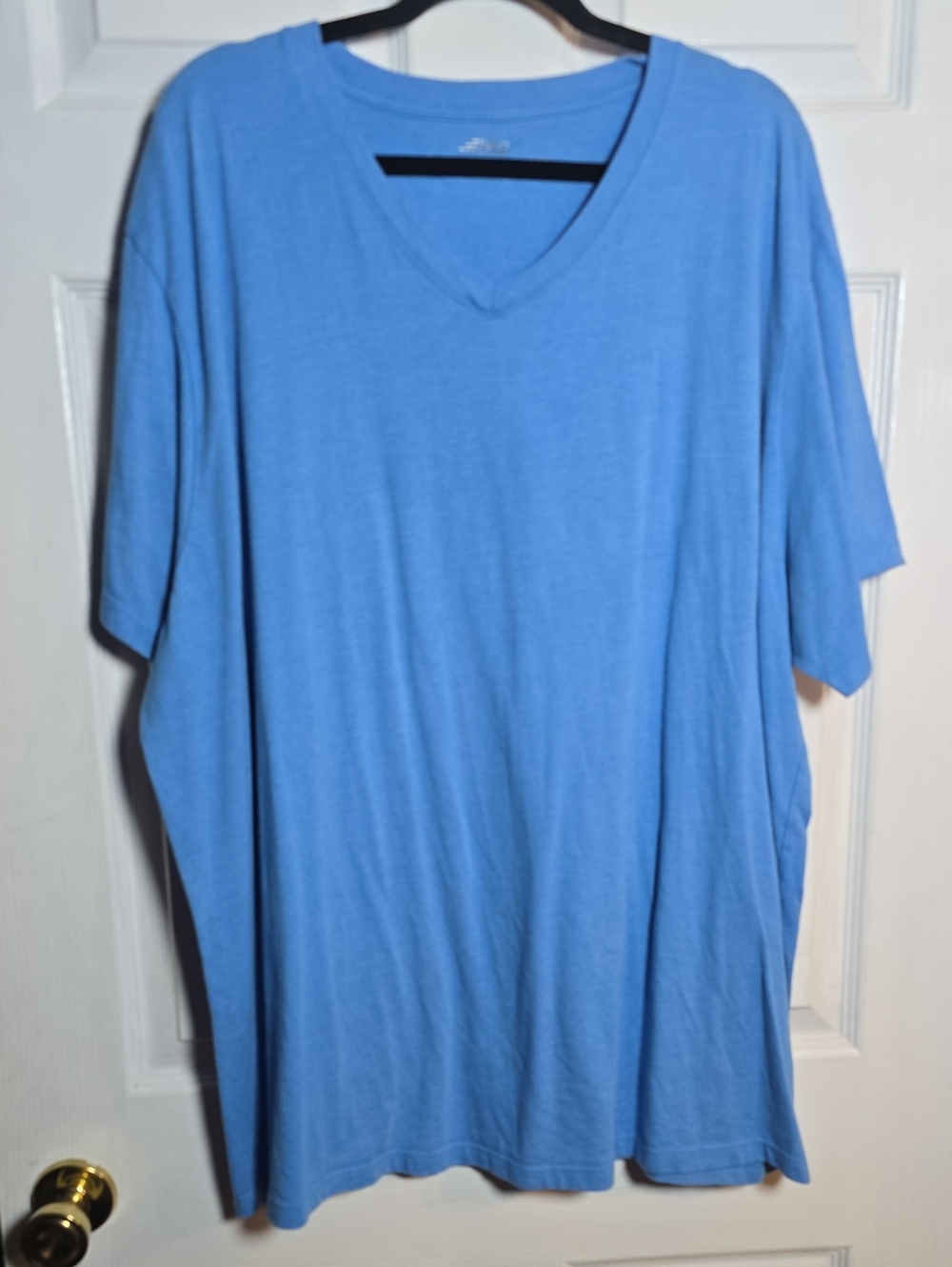 bcg 4X Women's V-Neck Short Sleeve Tee in Light Blue